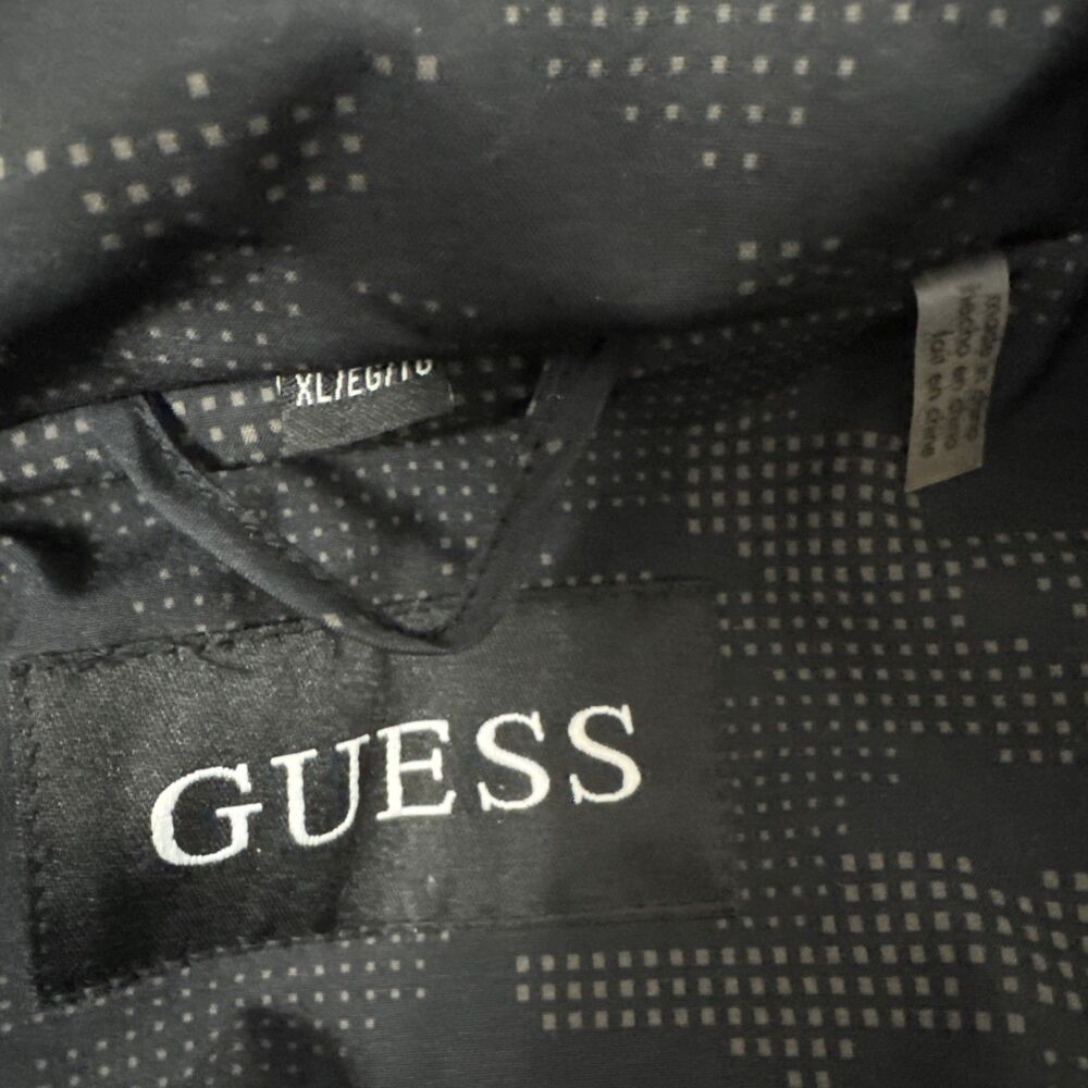GUESS Women’s Hooded Coat Zip Front Black Pattern Size XL - Picture 13 of 13